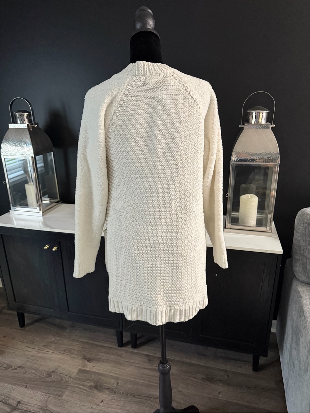 Cat & Jack Cream Open-Front Cozy Knit Cardigan - Picture 4 of 5